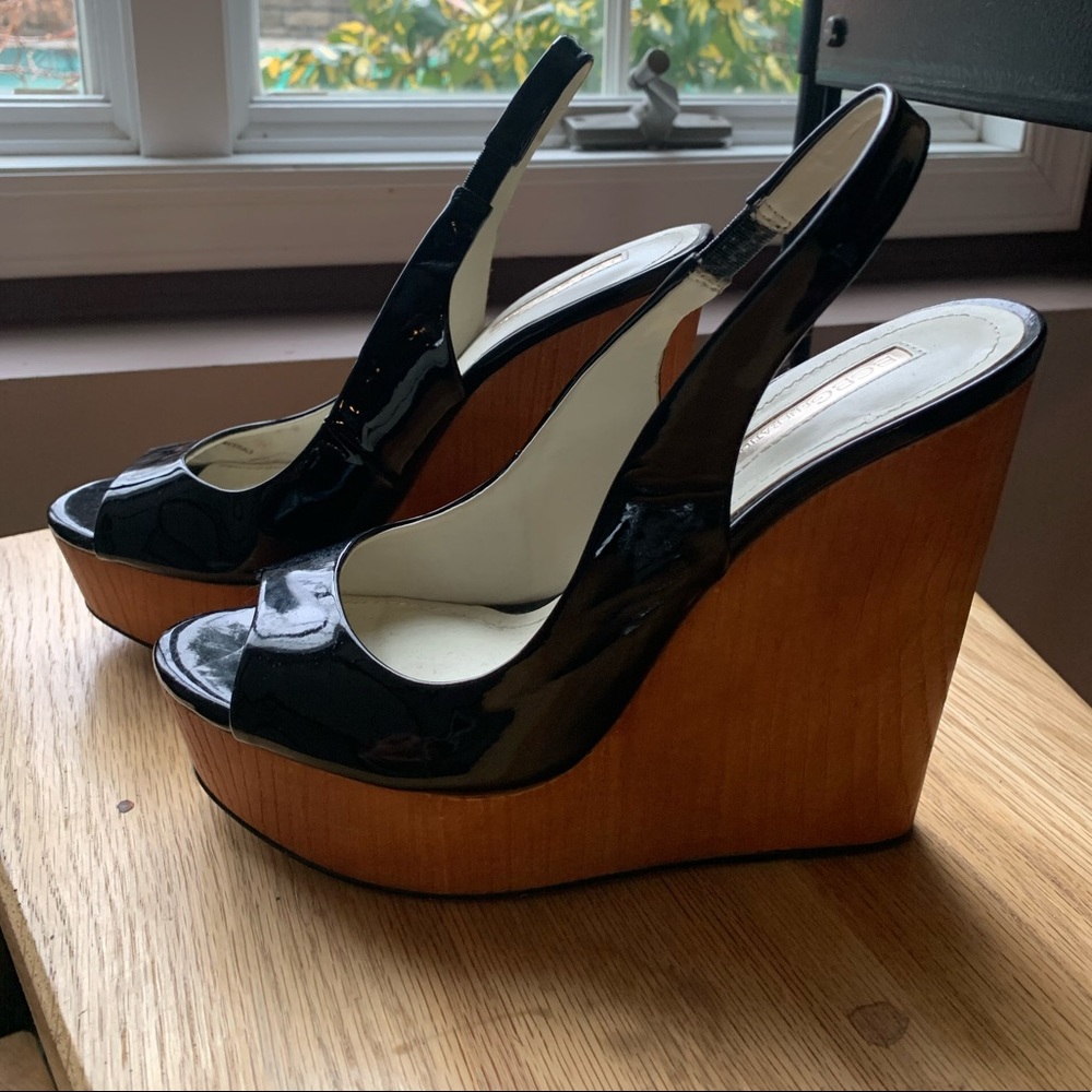 BCBG Patent Leather Wedges